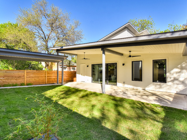 Ave H Main House And Garage Apartment Midcentury Patio