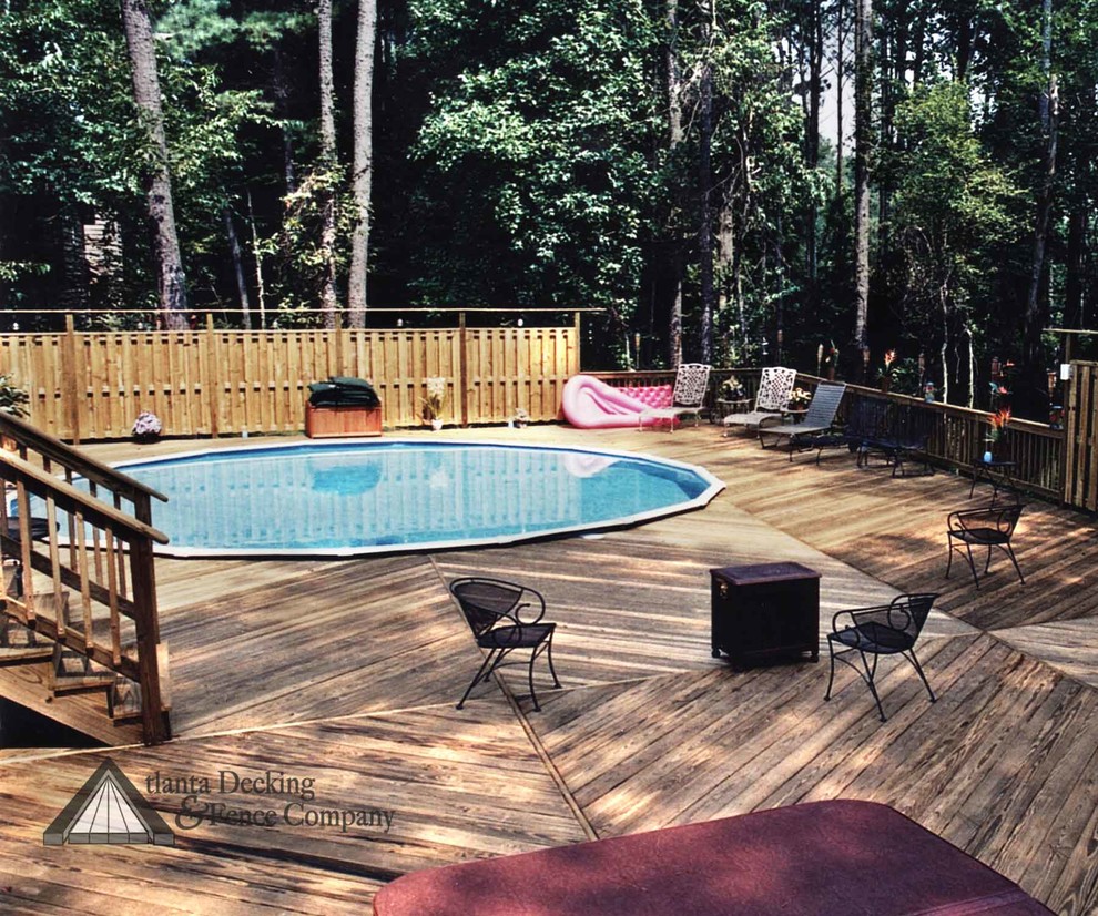 Deck - transitional backyard deck idea in Atlanta