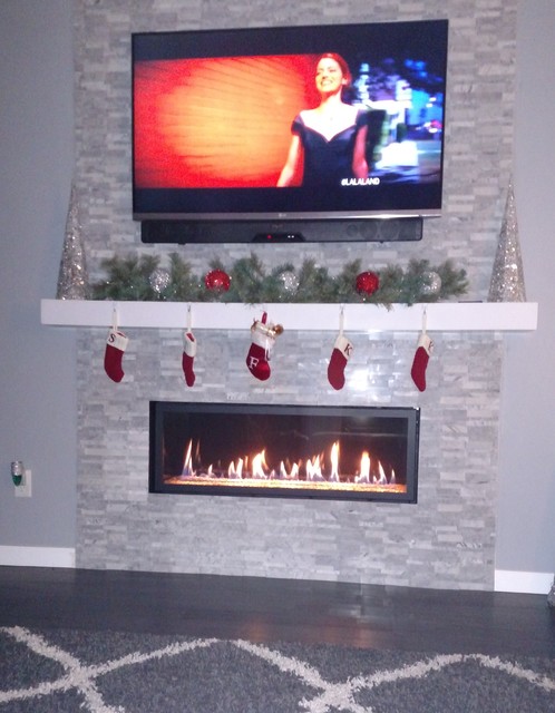 Lg Himacs Brisk Fireplace Mantel Contemporary Family Room