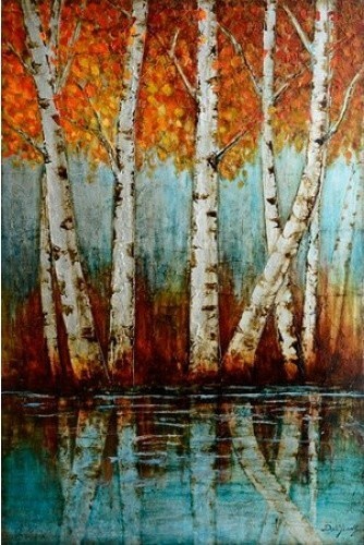 Aspen Grove Art Painted On Canvas