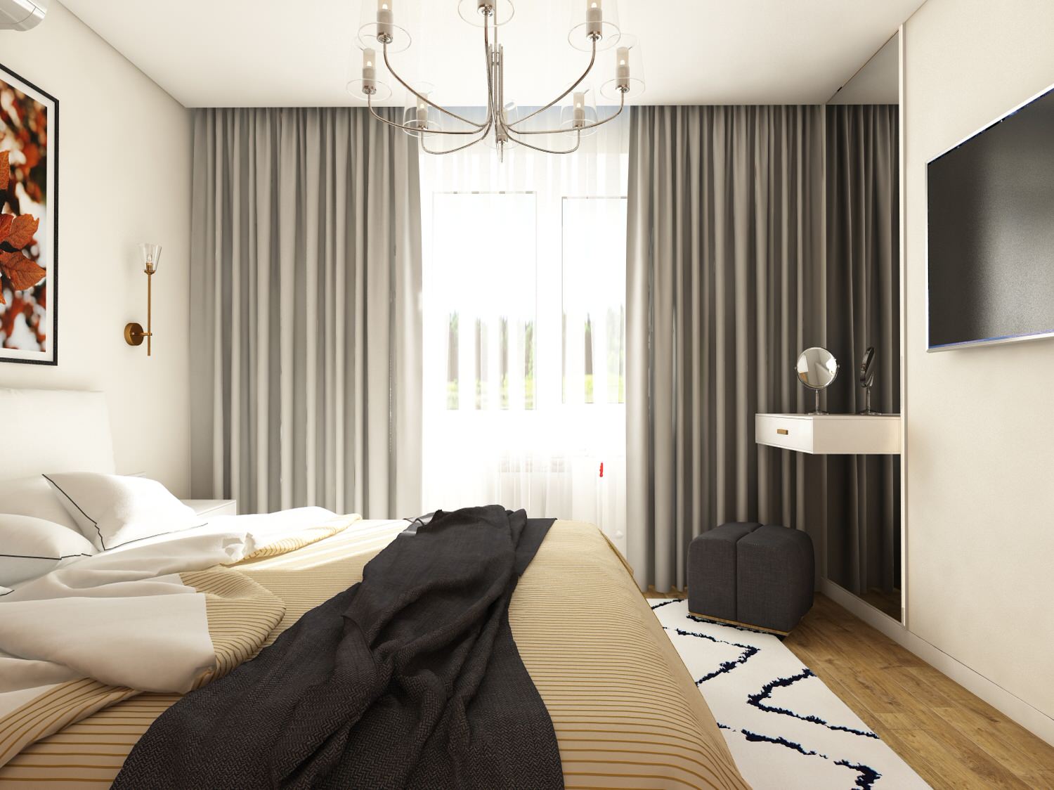 Квартира 60 кв.м. ТЗ от заказчика "Ярко и не ярко))"