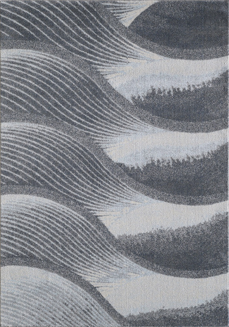 Illusions Breeze Abstract Watercolor Area Rug, Grey/Blue, 6'7 X 9'6