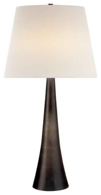 Dover Table Lamp in Aged Iron with Linen Shade