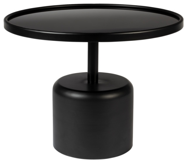 Black Iron Pedestal Coffee Table DF Milo Industrial Coffee Tables