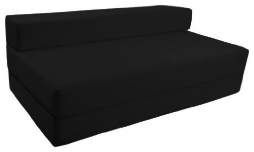 Double Futon Bed Chair Z Design Black Cotton Drill For Ultimate Double Futon Bed Chair Z Design Black Cotton Drill For Ultimate Comfort