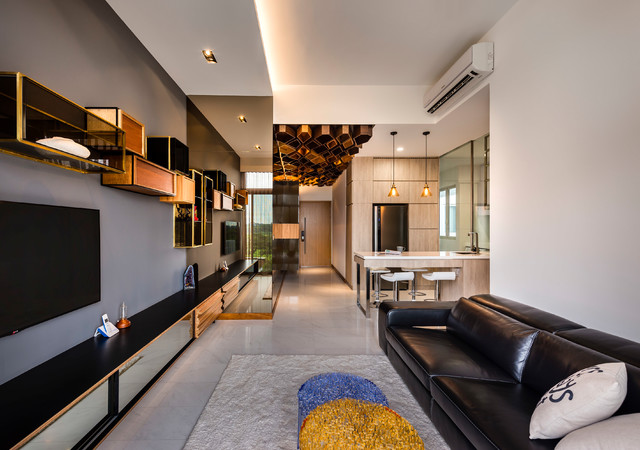 Greenwich Residence contemporary-vardagsrum