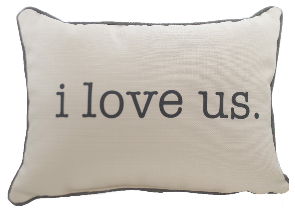 Home Decor I Love Us Pillow Fabric Anniversary Couple Wedding Txt0322 Contemporary