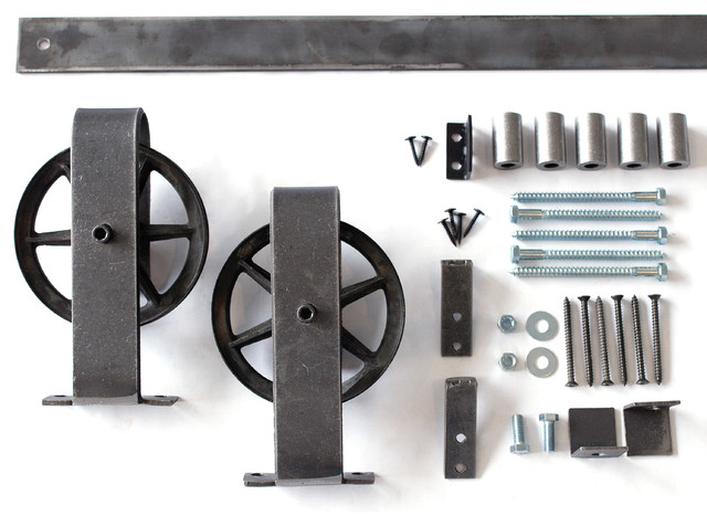 Spoked Top Mount Sliding Door Hardware Traditional Barn Door