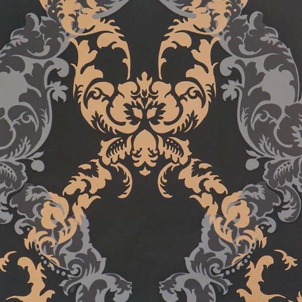 Regal Gold Damask Wallpaper Contemporary Wallpaper by Walls Republic
