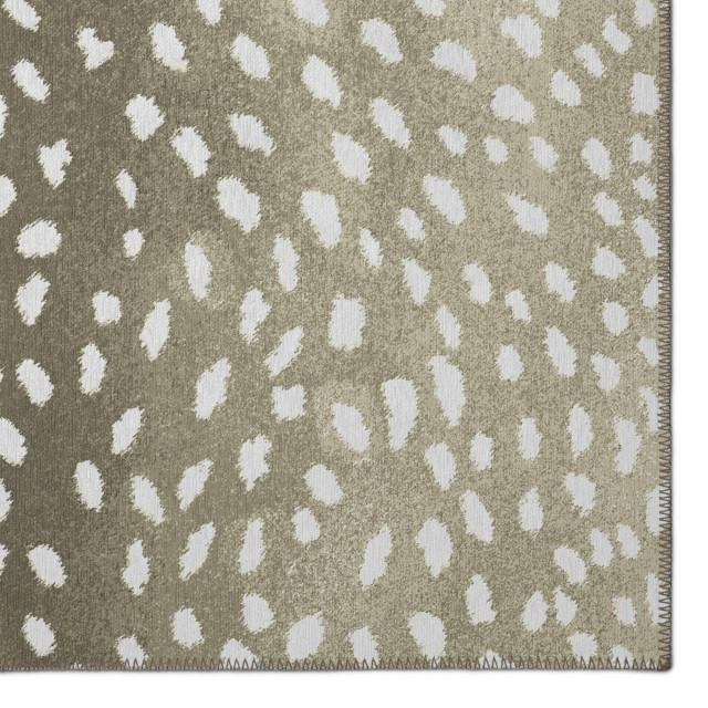 Addison Safari Asf33 Antelope Faux Animal Print Area Rug, 5' x 7'6 ...