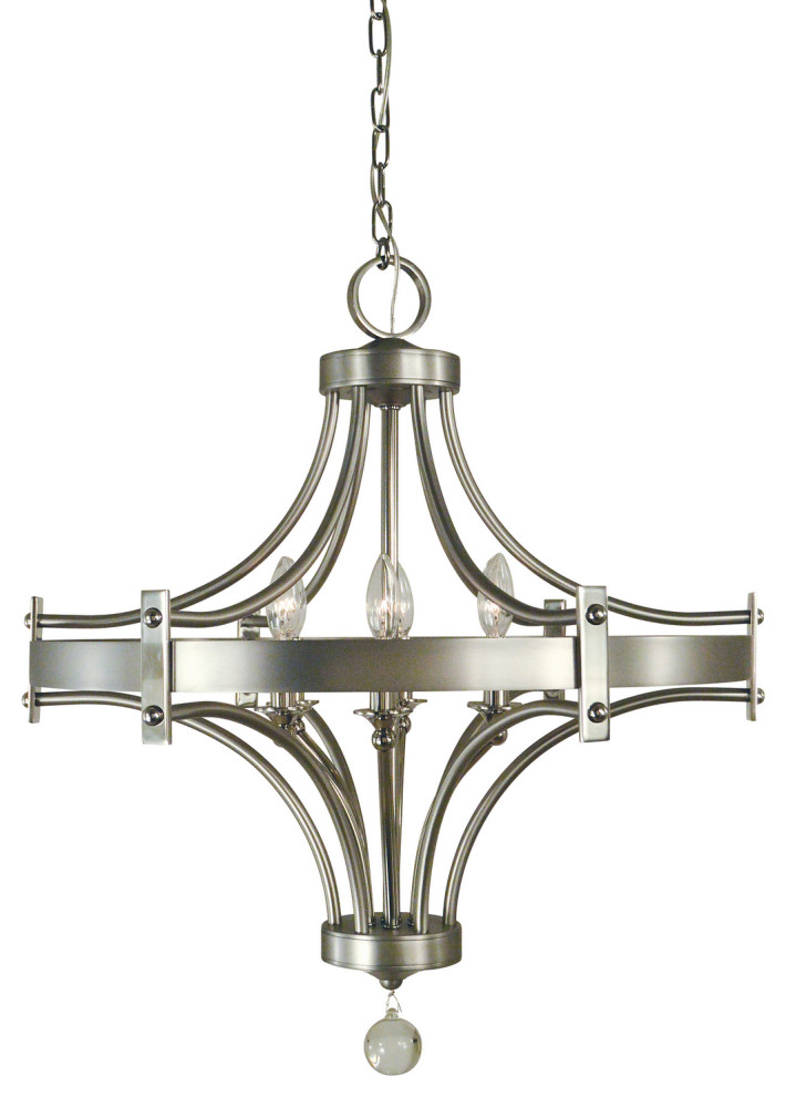 Framburg 4920 SP/PN 6Light Chandelier, Regent Transitional