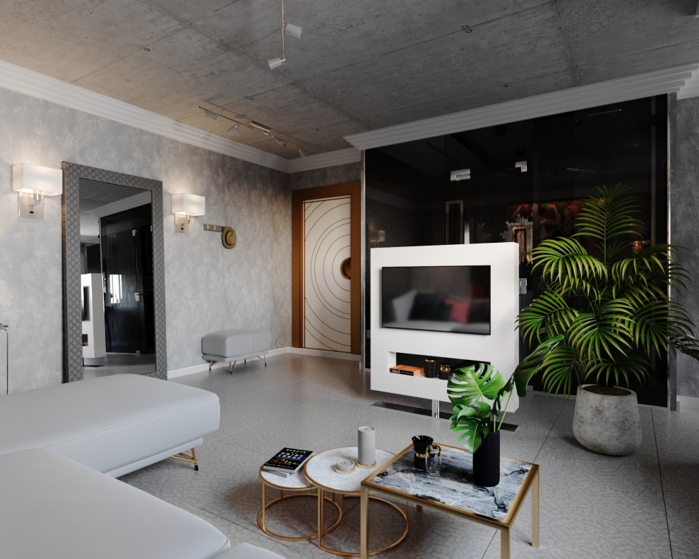 Models in party dresses - дизайн квартиры в стиле лофт и ар-деко, 54 кв.м.