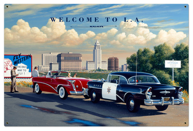 Welcome to LA Metal Sign 36 x 24 Inches