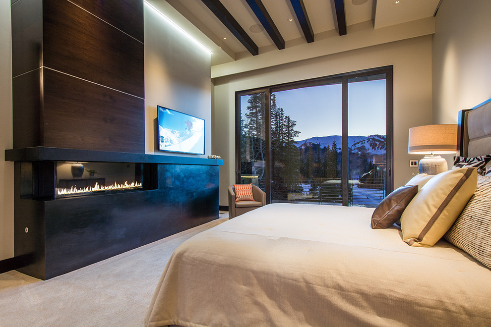 Design ideas for a contemporary bedroom in Salt Lake City.