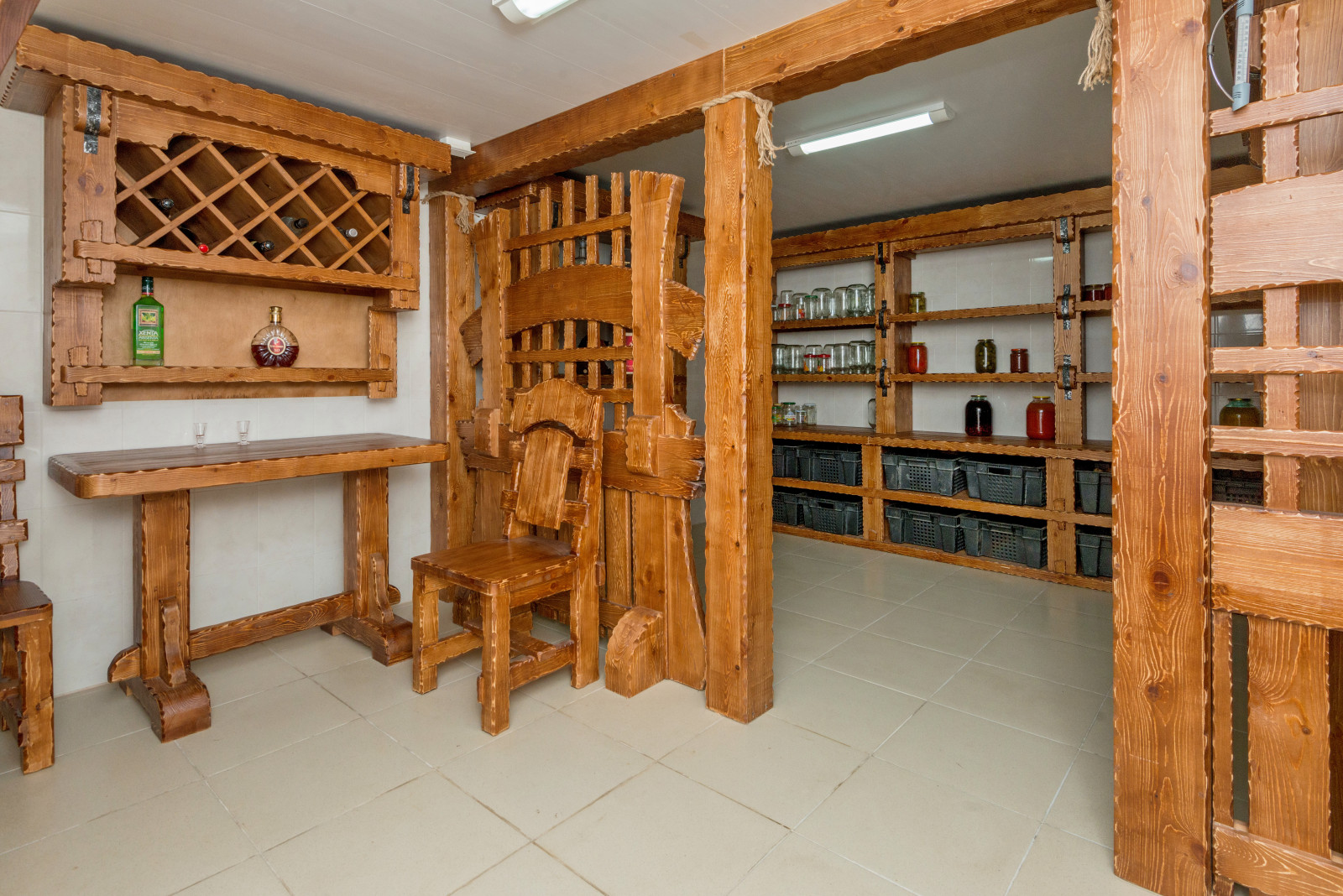 Подвал в доме из клееного бруса по индивидуальному проекту