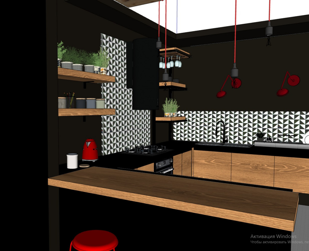 Проект: модель кухни в стиле лофт
