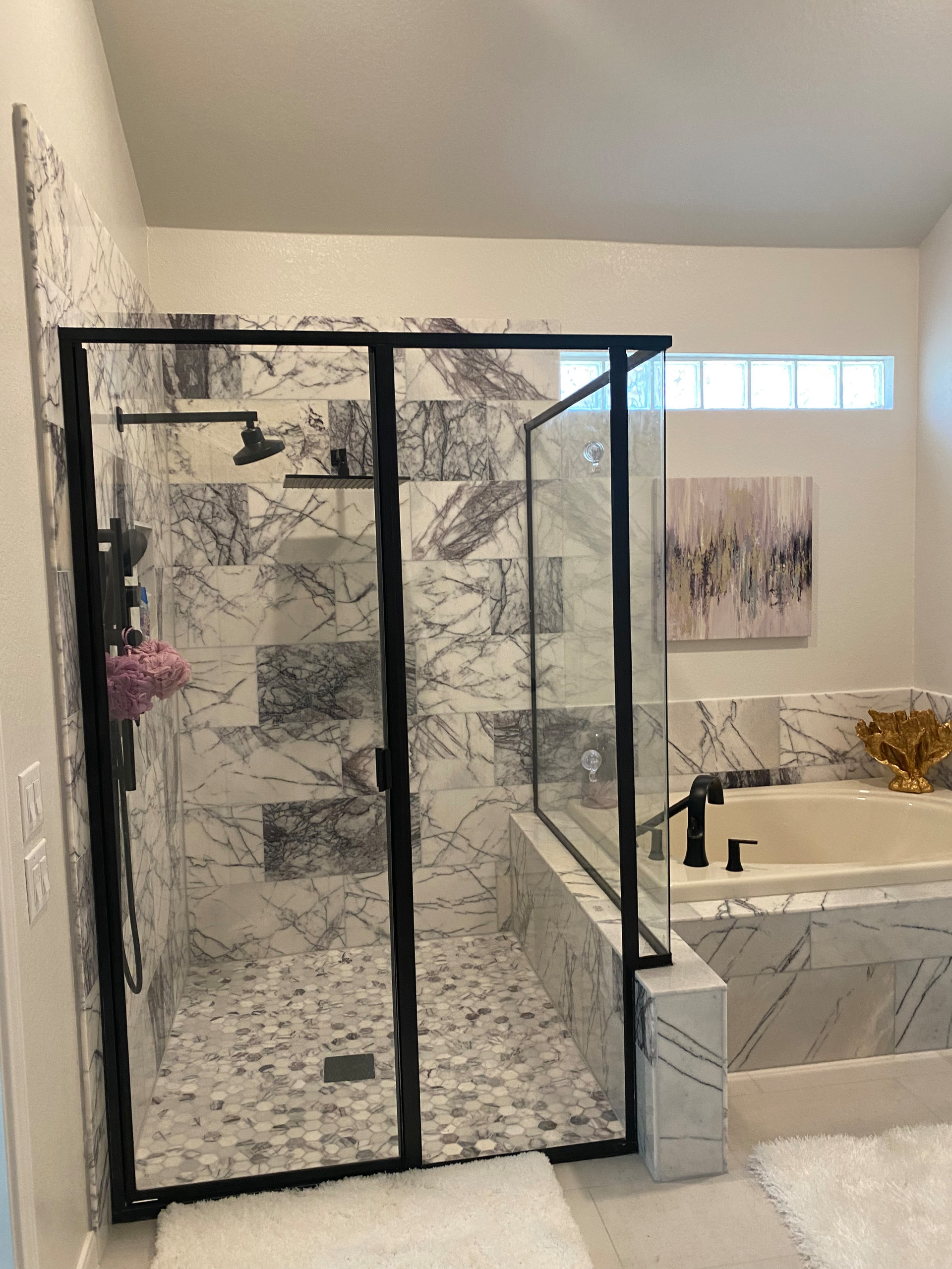 Amethysts marble shower
