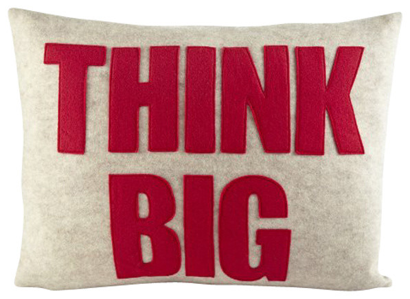 Alexandra Ferguson ‘Think Big’ Pillow, Red/Oatmeal