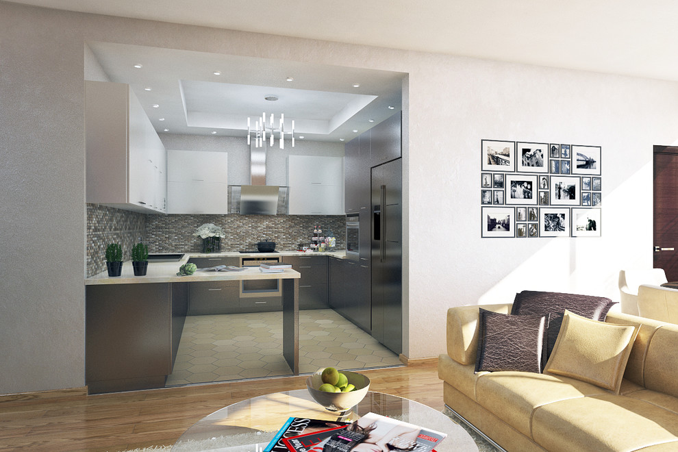 Современный дизайн интерьера с настенной росписью