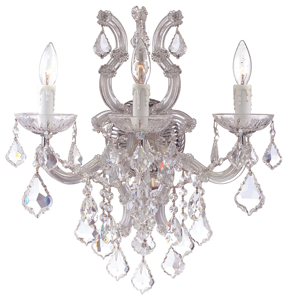 Maria Theresa 3 Light Wall Sconce in Polished Chrome