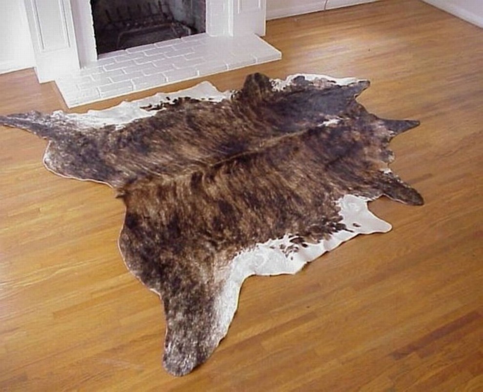 Dark Brindle and White Natural Cowhide  Select Brazilian