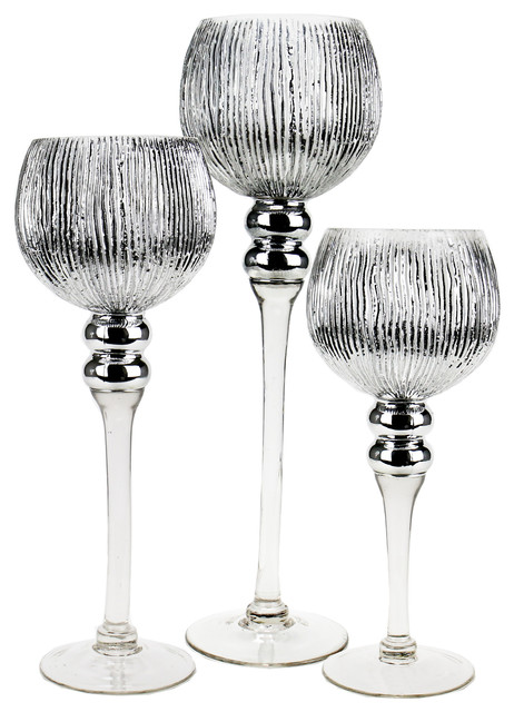CYS Metallic Mercury Glass Candle Holders - Traditional - Candleholders ...
