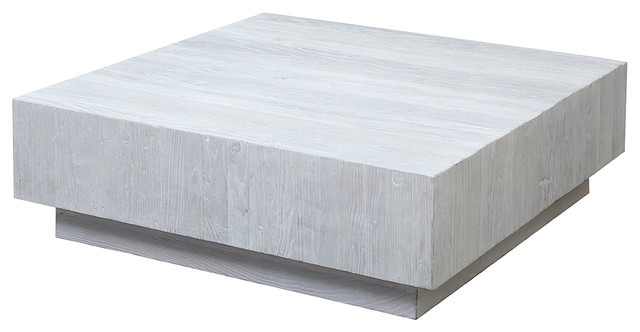 47 Loredana Coffee Table Elm Wood White Water Based Paint Patina Square Transitional Coffee Tables By Noble Origins Llc Houzz