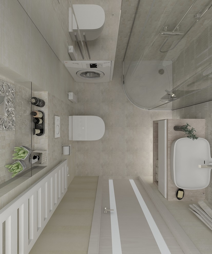 Бежевый санузел