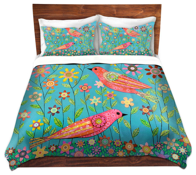 DiaNoche Duvet Covers Twill Bohemian Birds Contemporary Duvet