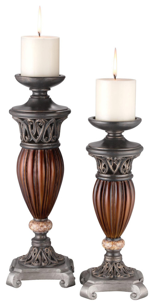 16/13″H Roman Bronze Collection- 2 in 1 Candleholder Set