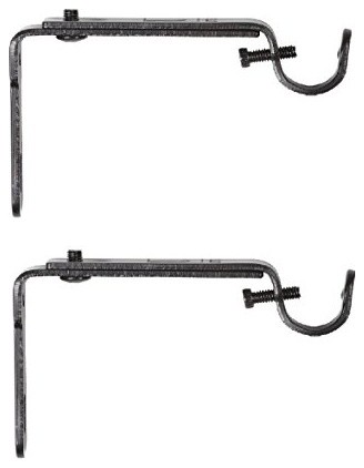 Umbra Adjustable Bracket For Drapery Rod Set Of 2 Black