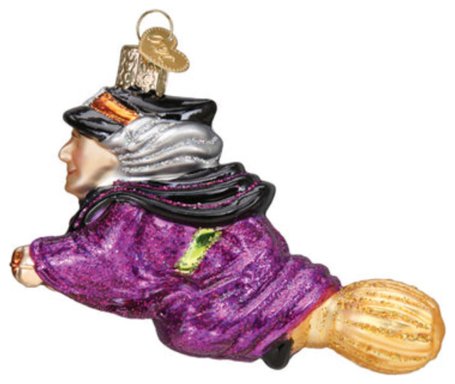 Old World Christmas Witch On Broomstick Blown Glass Holiday Ornament ...