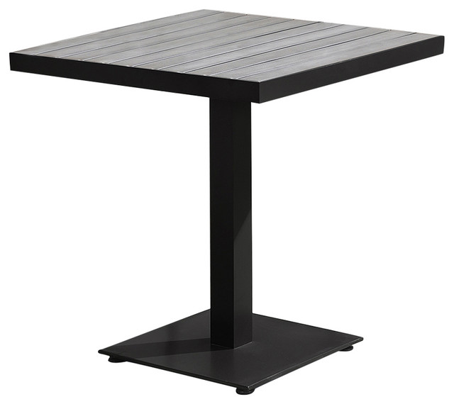 Zander Outdoor Patio Dining Table Cast Aluminum With Wood Top Gray Zander Outdoor Patio Dining Table Cast Aluminum With Wood Top Gray Transitional Tables By Armen Living
