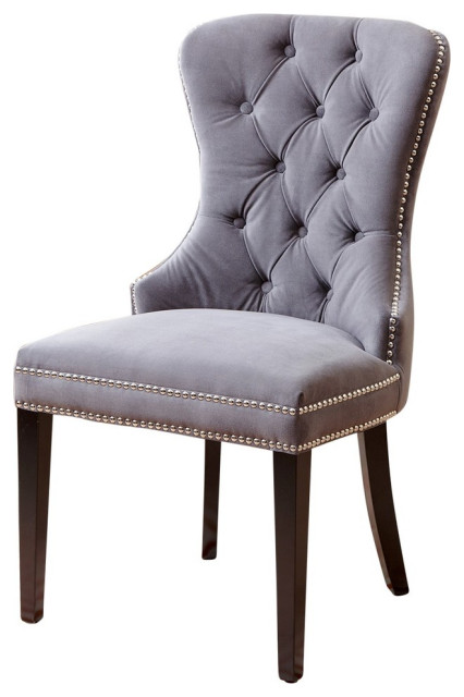 Miiko Tufted Velvet Dining Chair, Gray