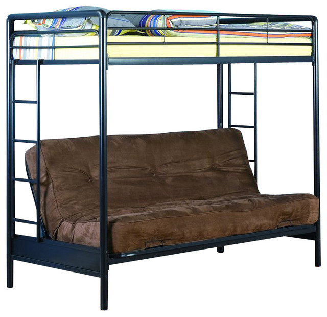 DHP Twin over Futon Bunk Bed in Black