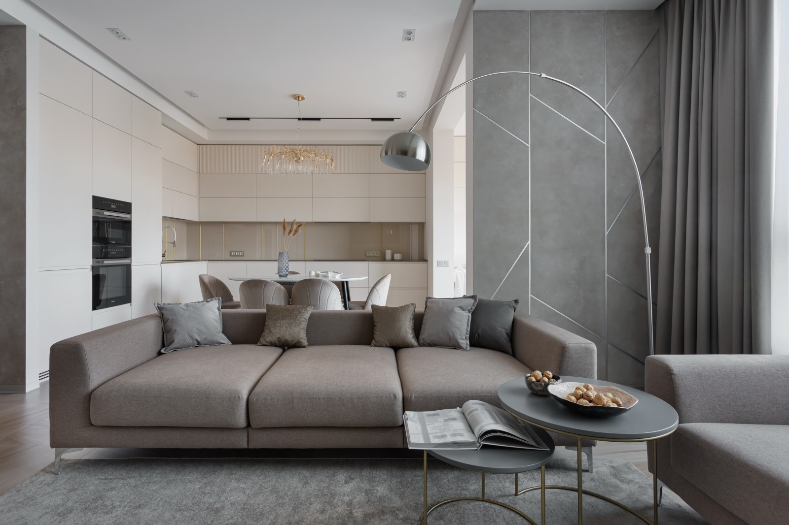 Реализованная квартира в ЖК Макаровский. Кухня-гостиная