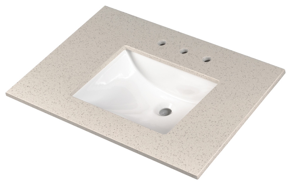 MSI VSLICE37222CM Iced White 37" Marble Vanity Top Vanity Tops And Side Splashes by