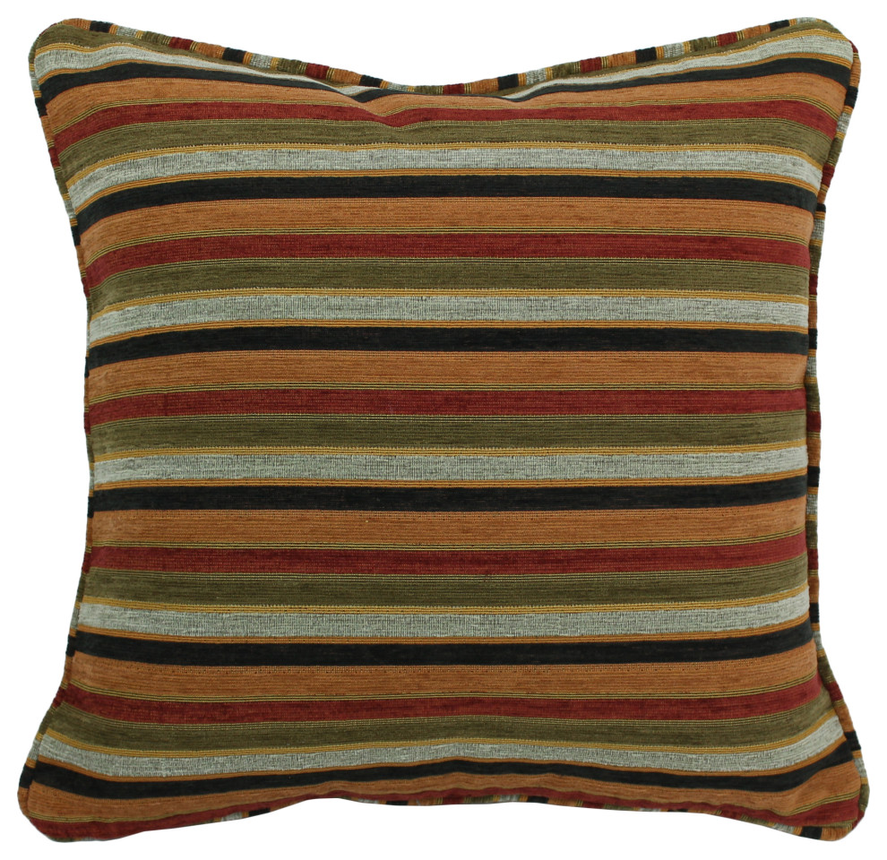 18" DoubleCorded Patterned Jacquard Chenille Square Throw Pillow