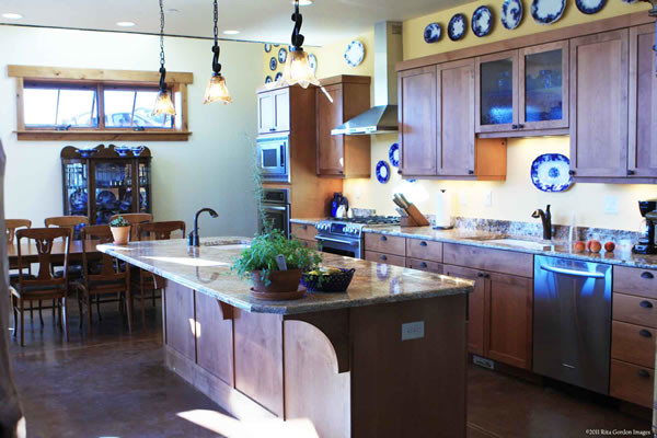 Example of a mountain style kitchen design in Denver