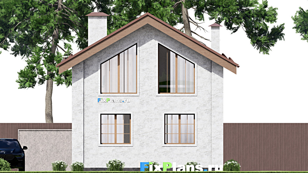 Проект дома с мансардой 7х10 м S86м2 F-15272