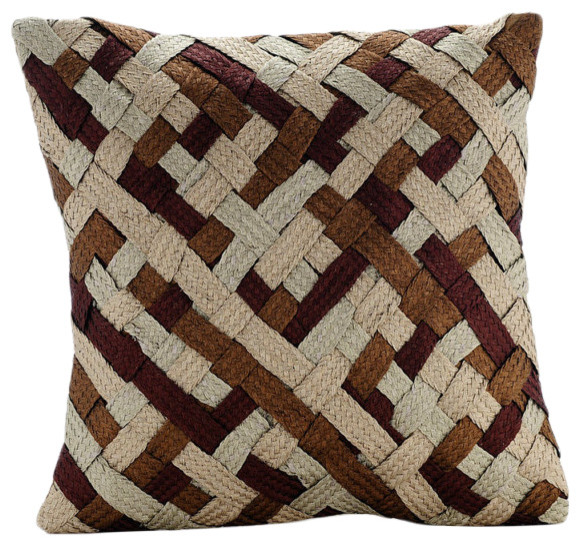 Sophisticated Weave Gold Art Silk Pillow Covers X Contemporary