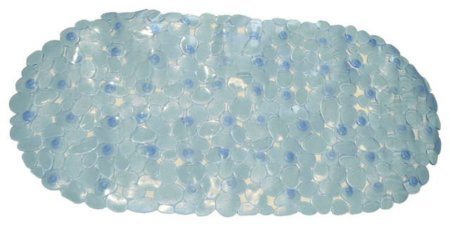 Carnation Home Fashions Pebbles Vinyl Slip-Resistant Bath Tub Mat, Slate