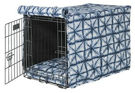 Microvelvet Luxury Dog Crate Cover Shibori Contemporary Microvelvet Luxury Dog Crate Cover Shibori Xl