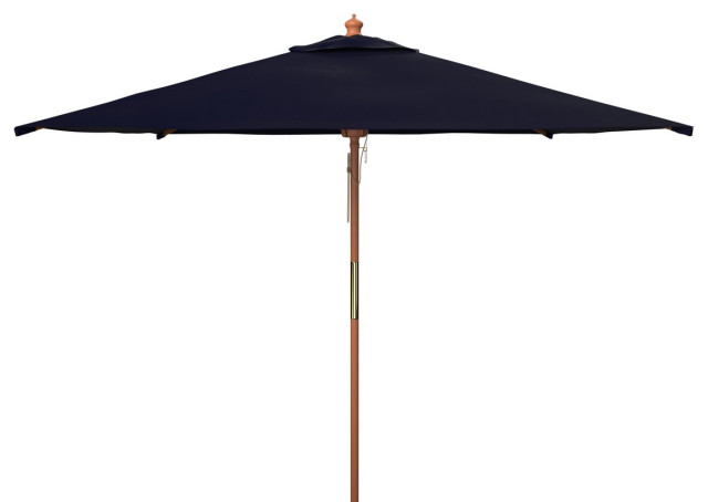 Safavieh Velop 7.5 Ft Wood Umbrella, Navy