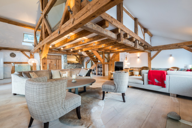 Chalet Le Moulin rustikt-dagligstue