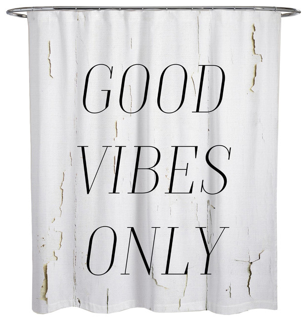 Oliver Gal The Good Vibes Only Shower Curtain Contemporary Oliver Gal The Good Vibes Only Shower Curtain Contemporary Curtains By Artist Co