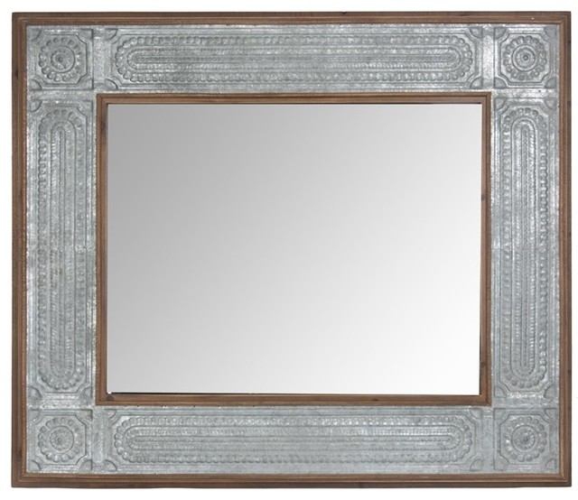 Large Farmhouse Tin Framed Mirror Farmhouse Wall Mirrors by