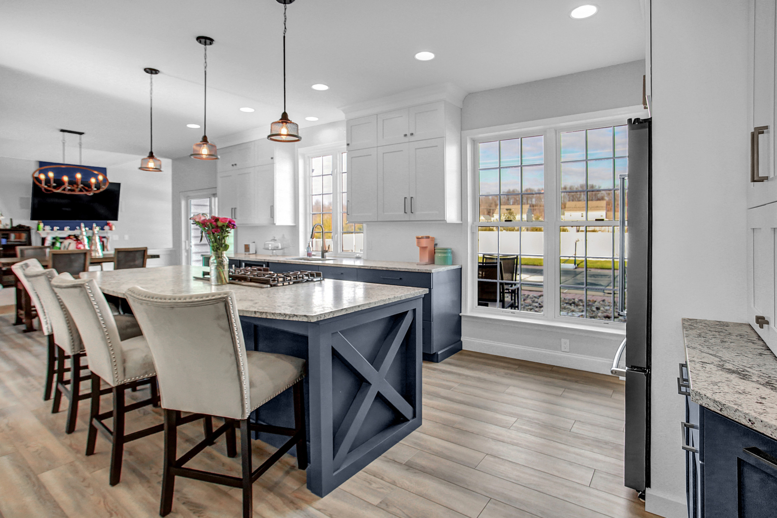 Blue & White Transitional Kitchen Remodel