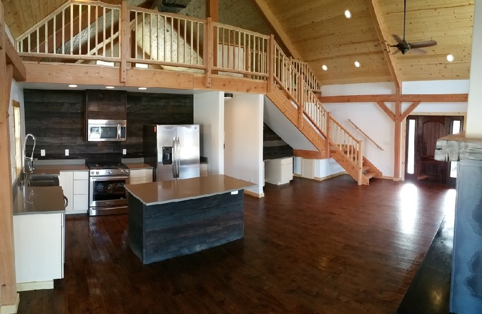 Example of a mountain style kitchen design in Seattle