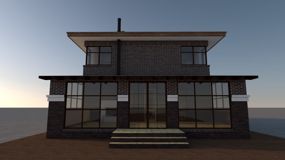 Коттедж в стиле «Райт», в г. Батайск